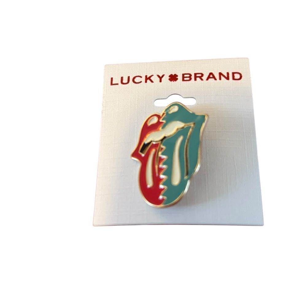 Two-Tone Rolling Stones Unisex Emblem Pin.